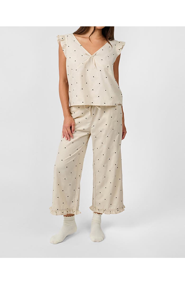 WeWoreWhat Ruffle Pull-On Pants, Alternate, color, Oat/Black