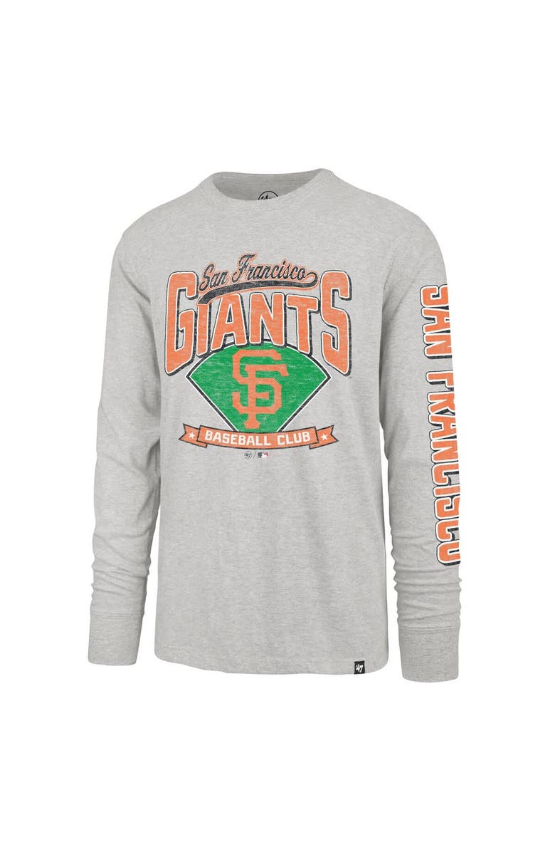 '47 Men's '47  Gray San Francisco Giants Big & Tall Distressed Franklin Long Sleeve T-Shirt, Alternate, color, Gray