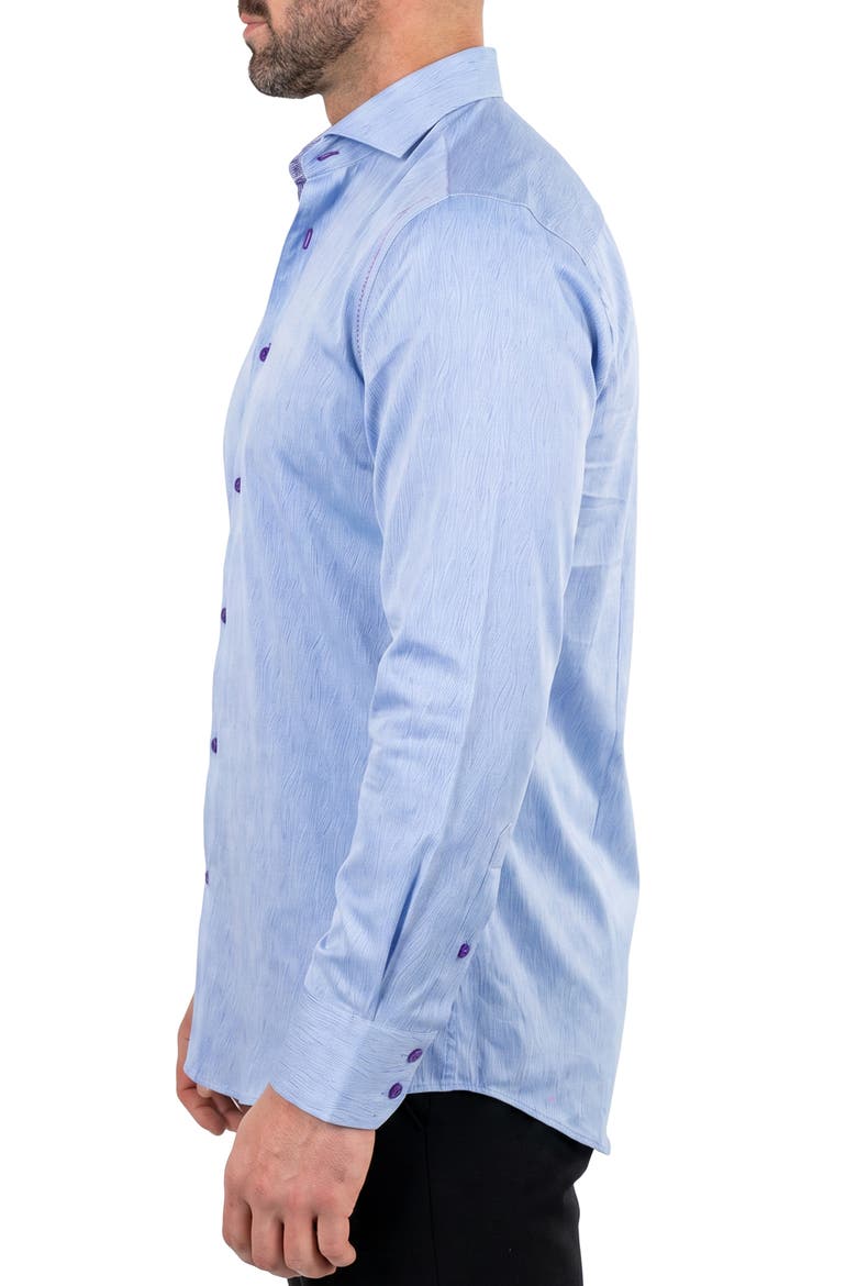 Cotton Button Up Shirt, Alternate, color, BLUE