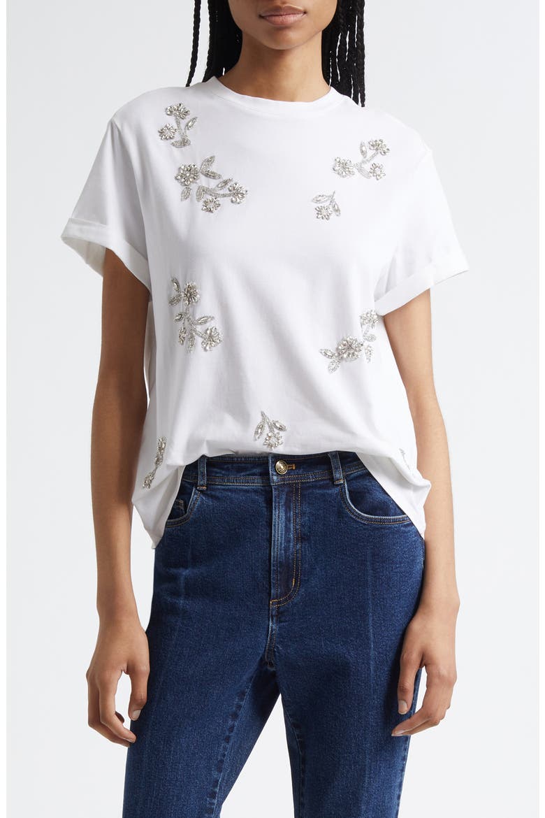 Rhinestone Vines T-Shirt, Main, color, WHITE