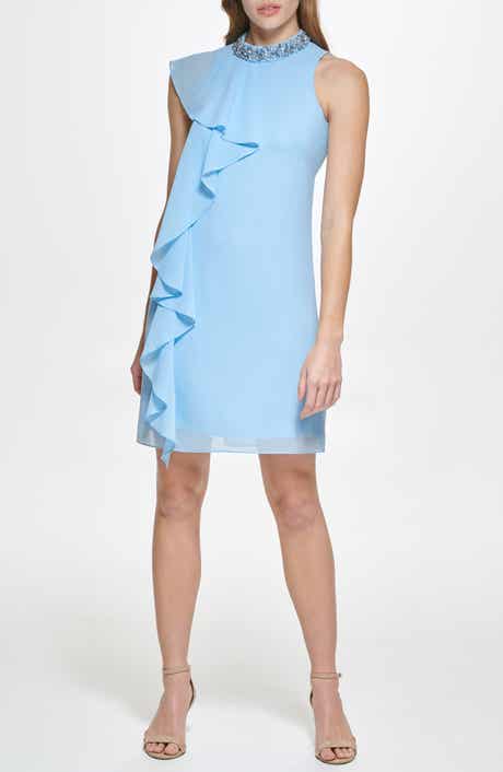 Vince Camuto Beaded Ruffle Sleeveless Dress