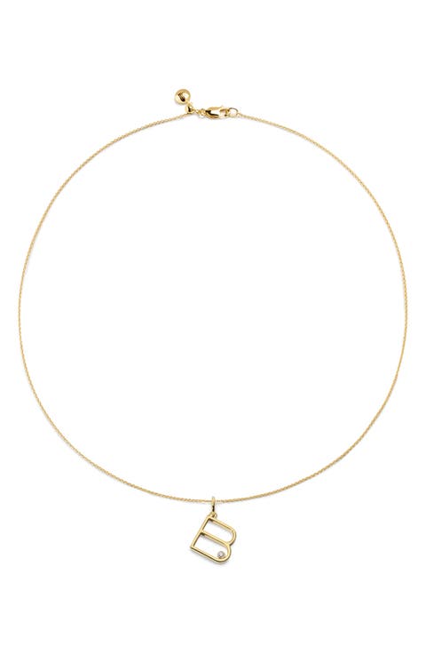 Diamond Initial Pendant Necklace