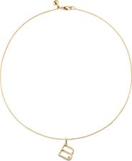 Monica Vinader Diamond Initial Pendant Necklace