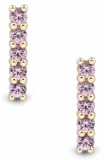 Frankie & Zoe Pink Sapphire Stud Earrings