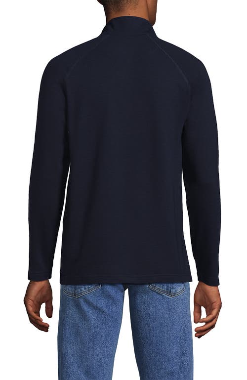 Lands' End Long Sleeve Raglan Hybrid Quarter Zip In Blue