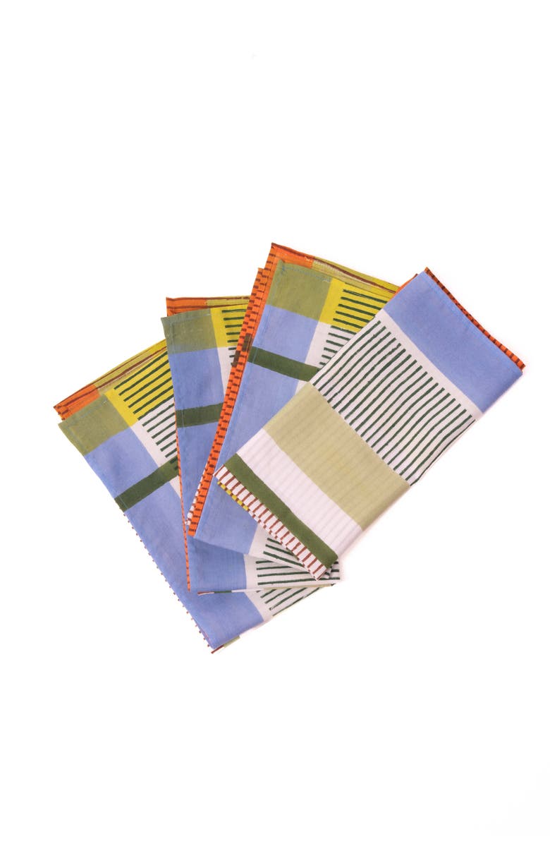 Inner Child Modernist Striped Napkins - Set of 4, Alternate, color, Multicolor