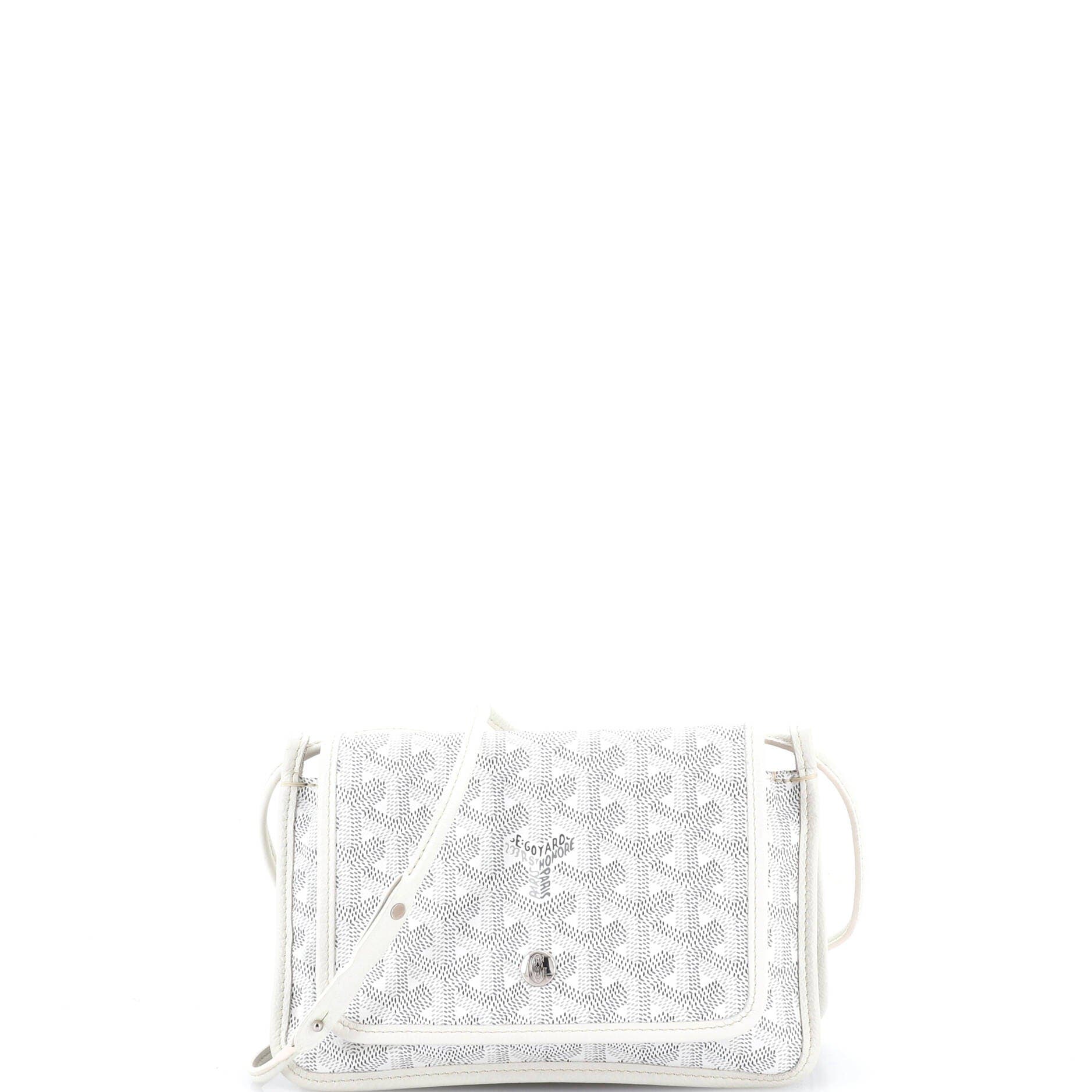 Pre-Owned Goyard Plumet Clutch Wallet Coated Canvas, Main, color, White