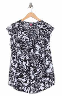 Vince Camuto V-Neck Ruffle Sleeve Top