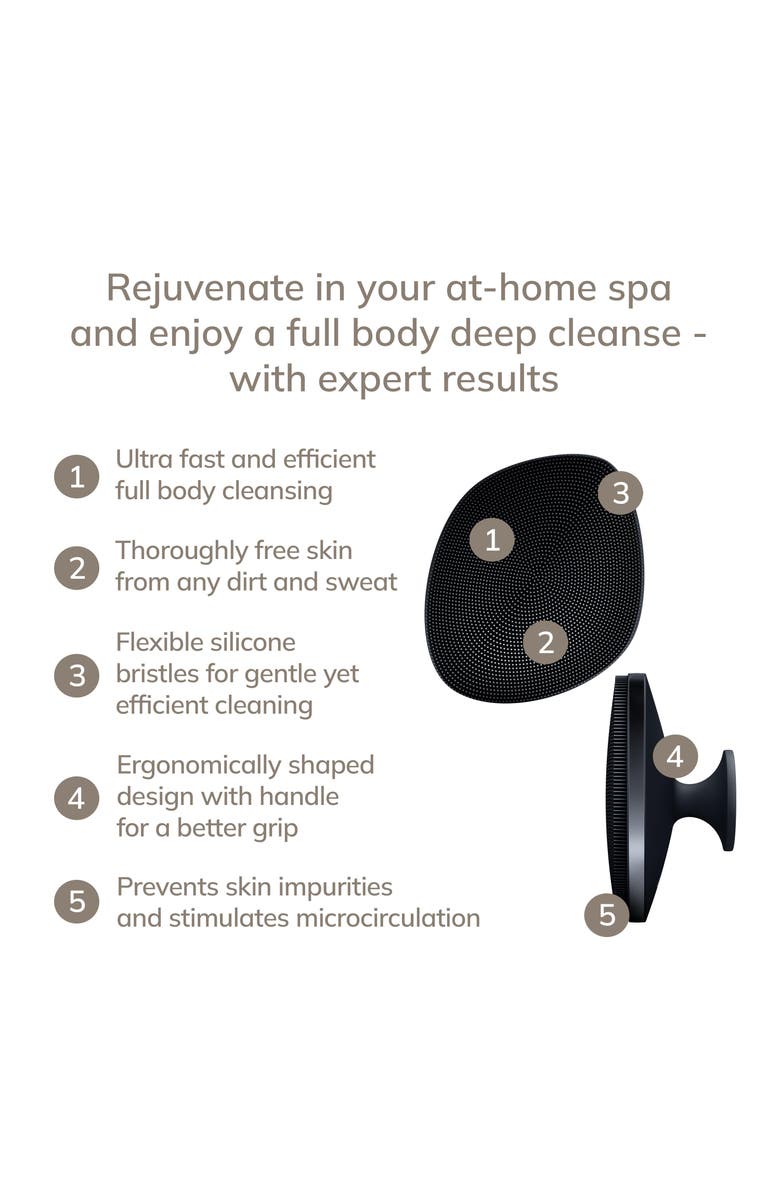 GESKE SmartAppGuided Body Brush with Metal Ring | 4 in 1, Alternate, color, Black