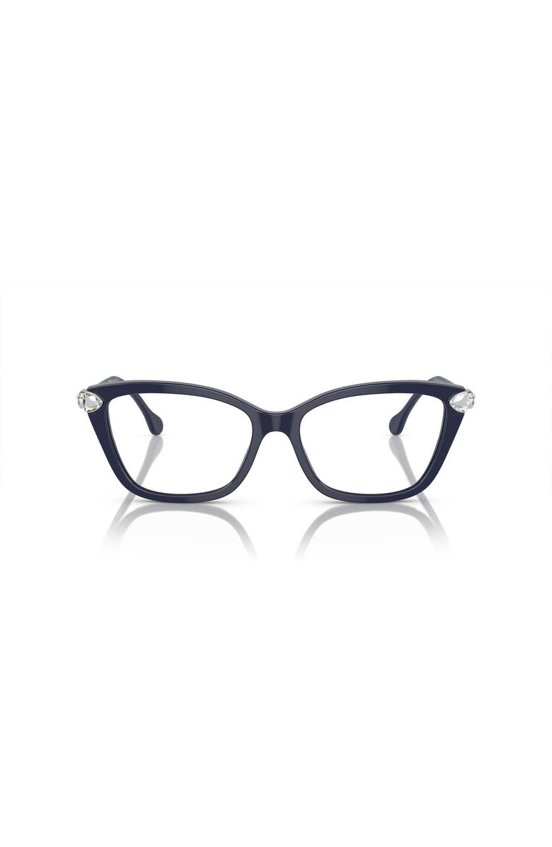 Swarovski 53mm Cat Eye optical glasses, Alternate, color, Blue