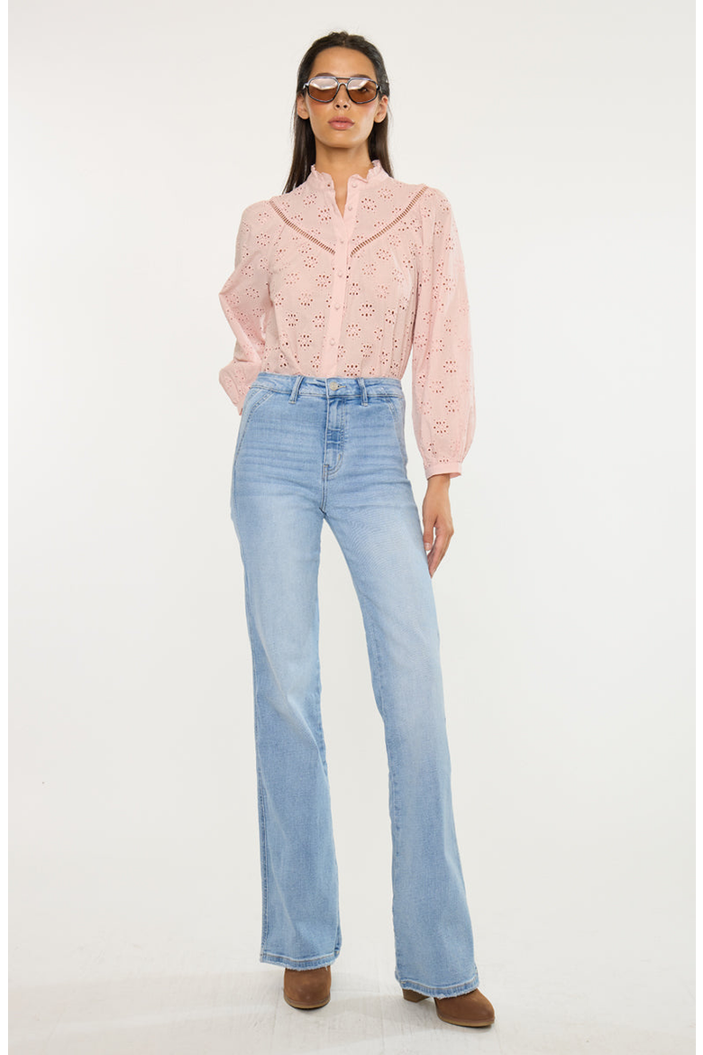 Jeanette Ultra High Rise Flare Jeans, Alternate, color, Light Wash