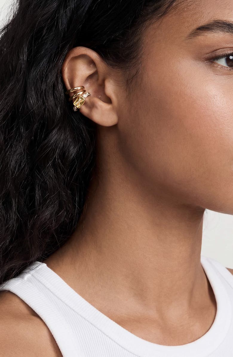 Ettika Single Cluster Ear Cuff, Alternate, color, Peridot