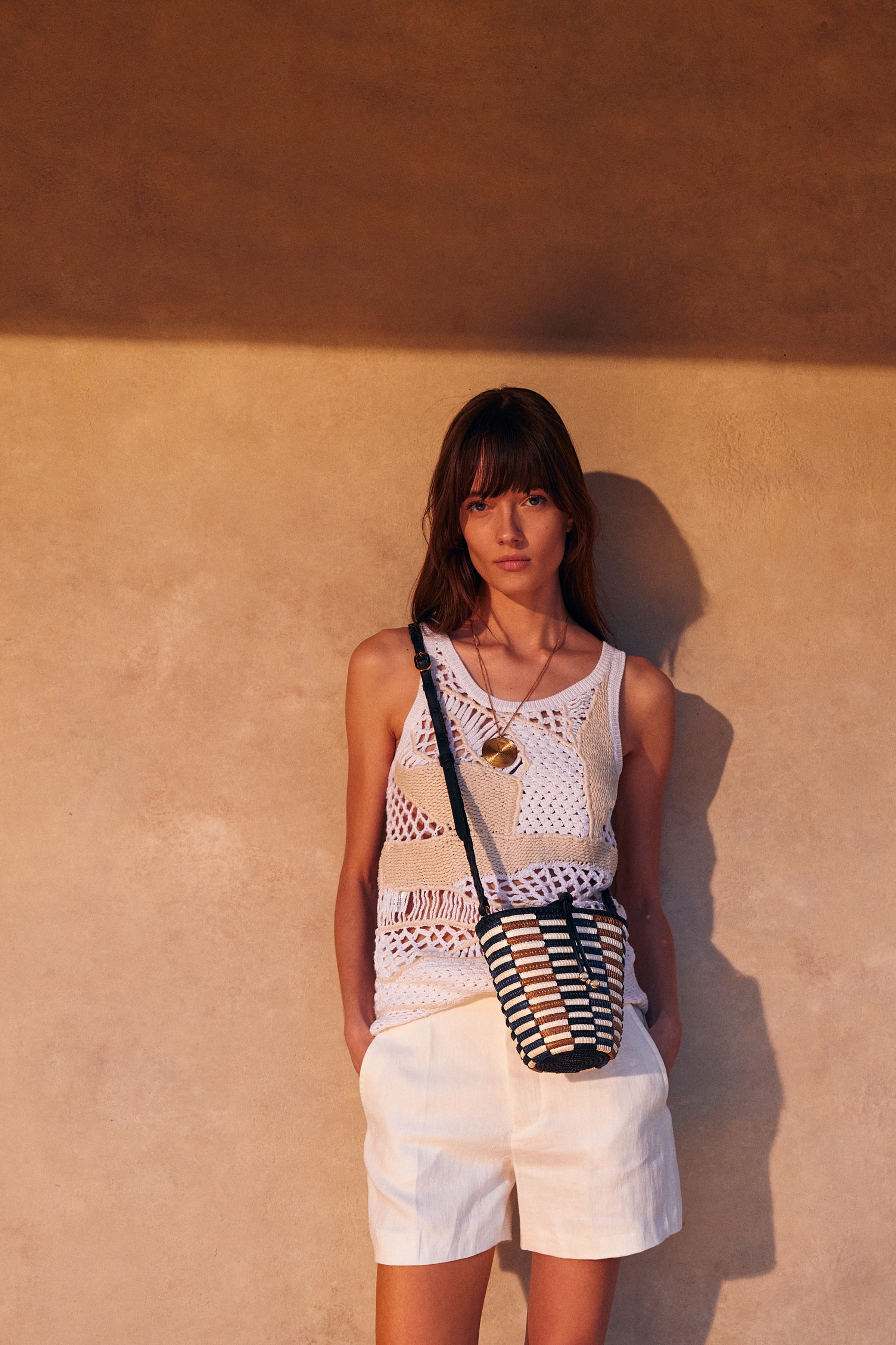 Cesta Collective Mini Fan Whipstitch Crossbody Basket Bag, Alternate, color, 