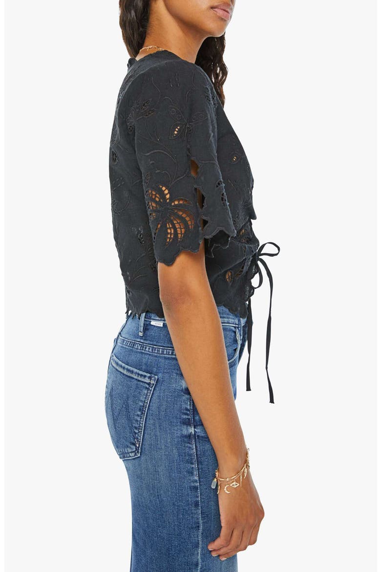 The Social Butterfly Lace Crop Top, Alternate, color, PALMS UP