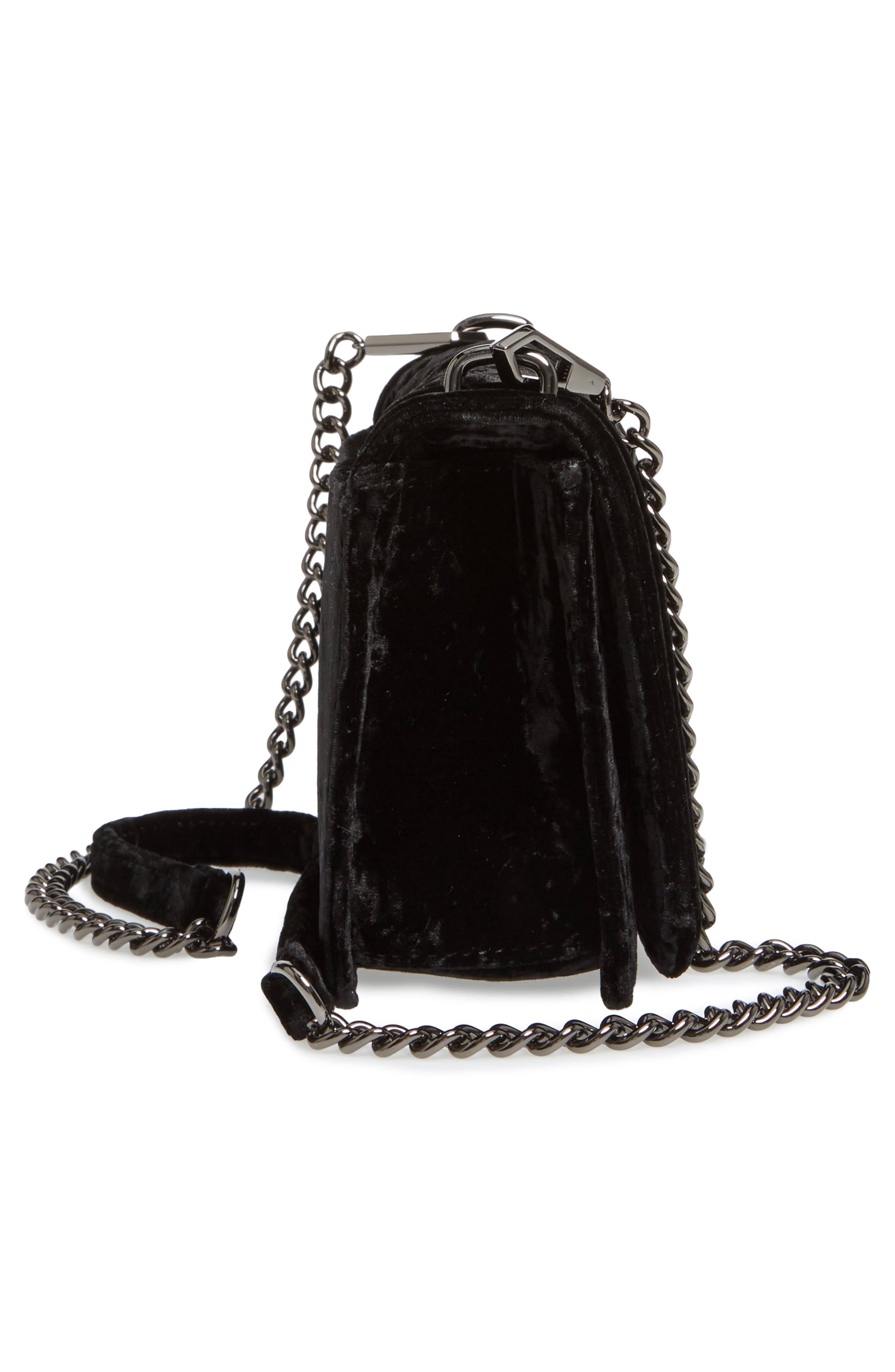 Love Velvet Quilted Crossbody Bag, Alternate, color, BLACK