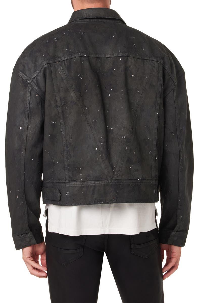Hudson Jeans Boxy Paint Splatter Crop Denim Trucker Jacket, Alternate, color,