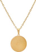 STEELTIME Lord's Prayer 18k Gold Plated Medallion Pendant Necklace