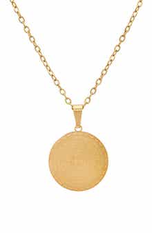 Lord's Prayer 18k Gold Plated Medallion Pendant Necklace