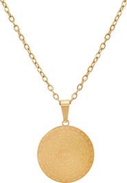 STEELTIME Lord's Prayer 18k Gold Plated Medallion Pendant Necklace