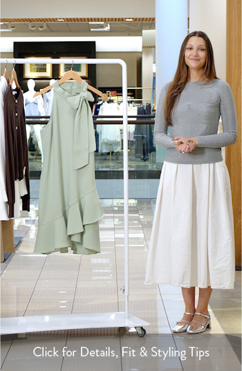 Ruffle Detail Stretch Crepe Dress, sales video thumbnail