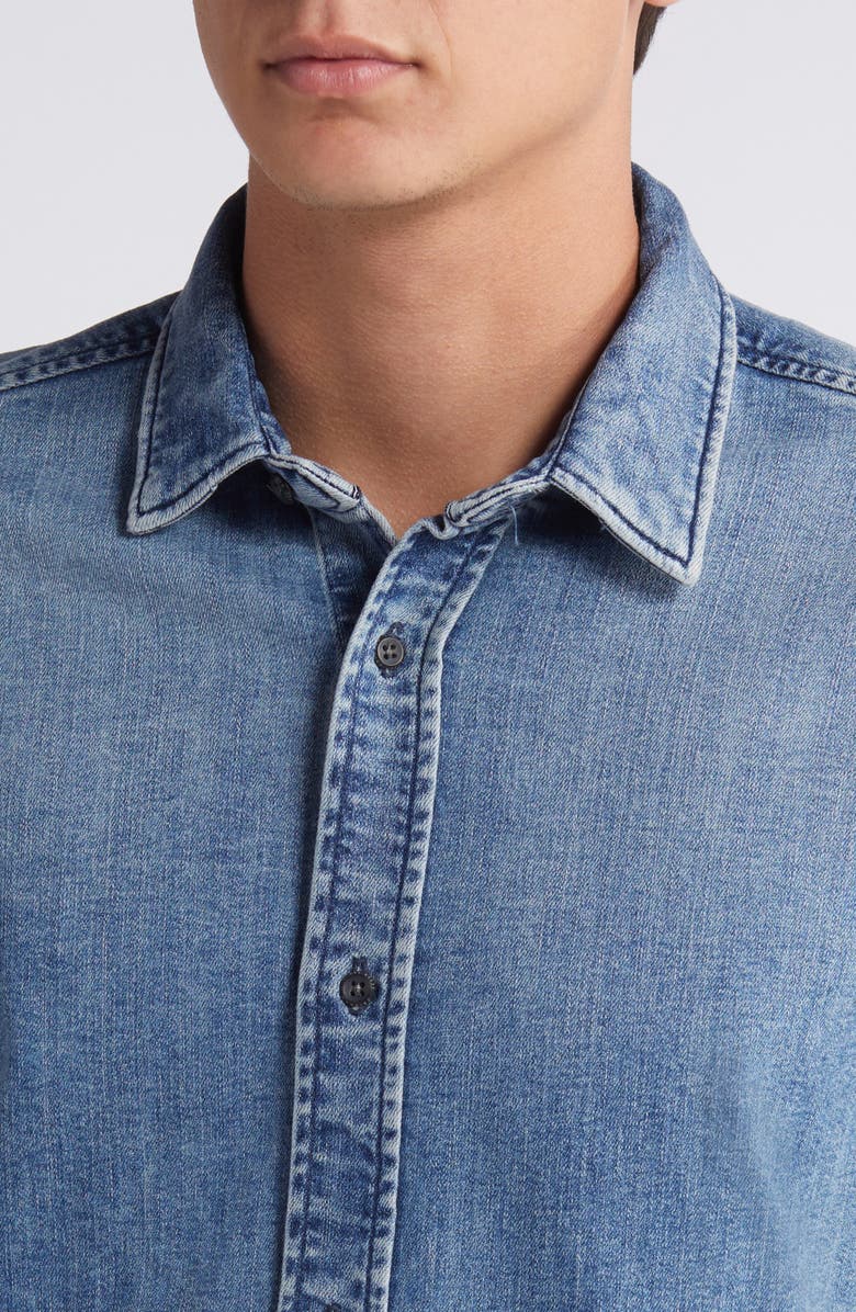 7 For All Mankind Left Hand Denim Button-Up Shirt, Alternate, color, Light Blue