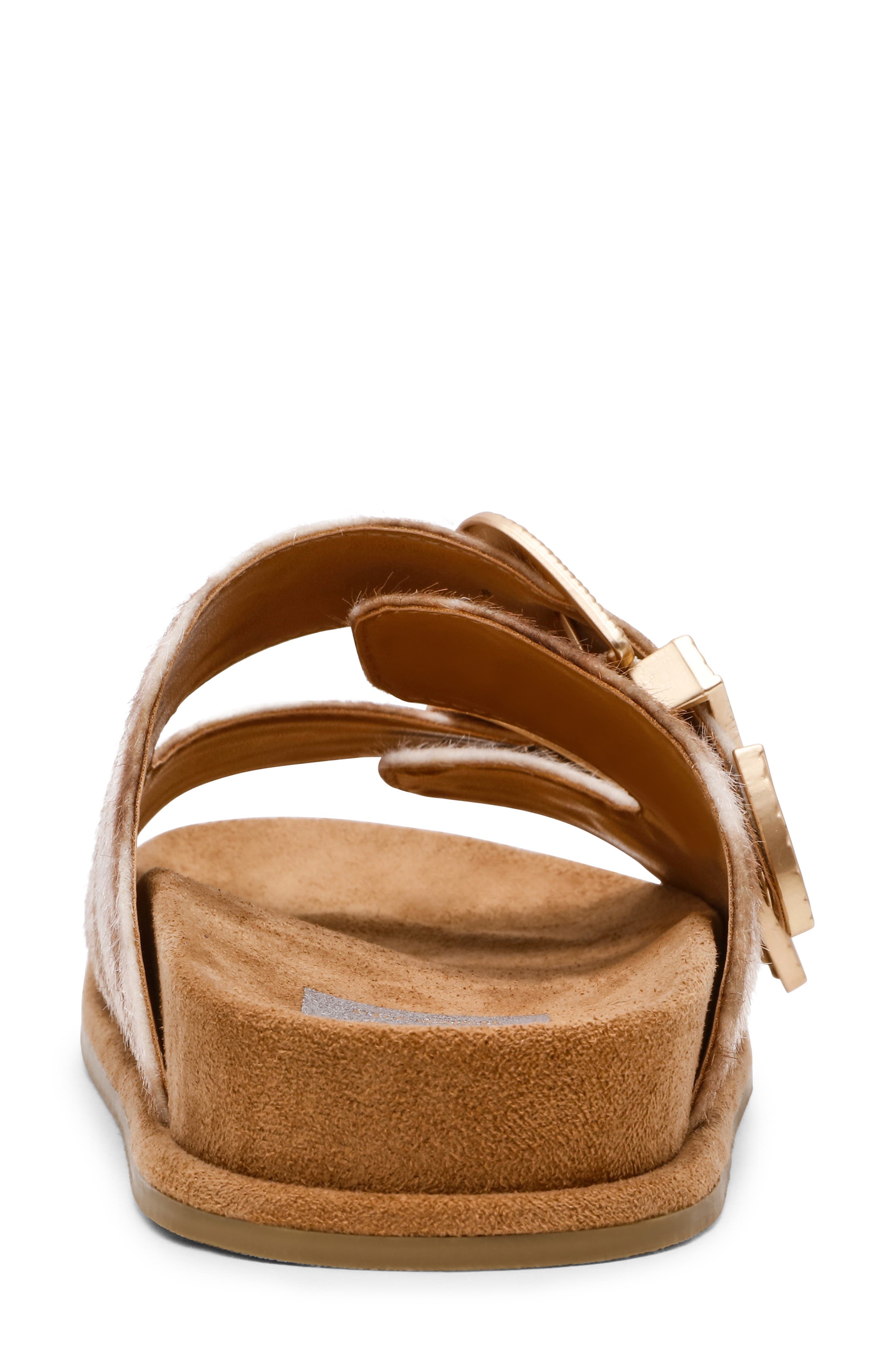 Percy Slide Sandal, Alternate, color, COW FAUX CALF HAIR