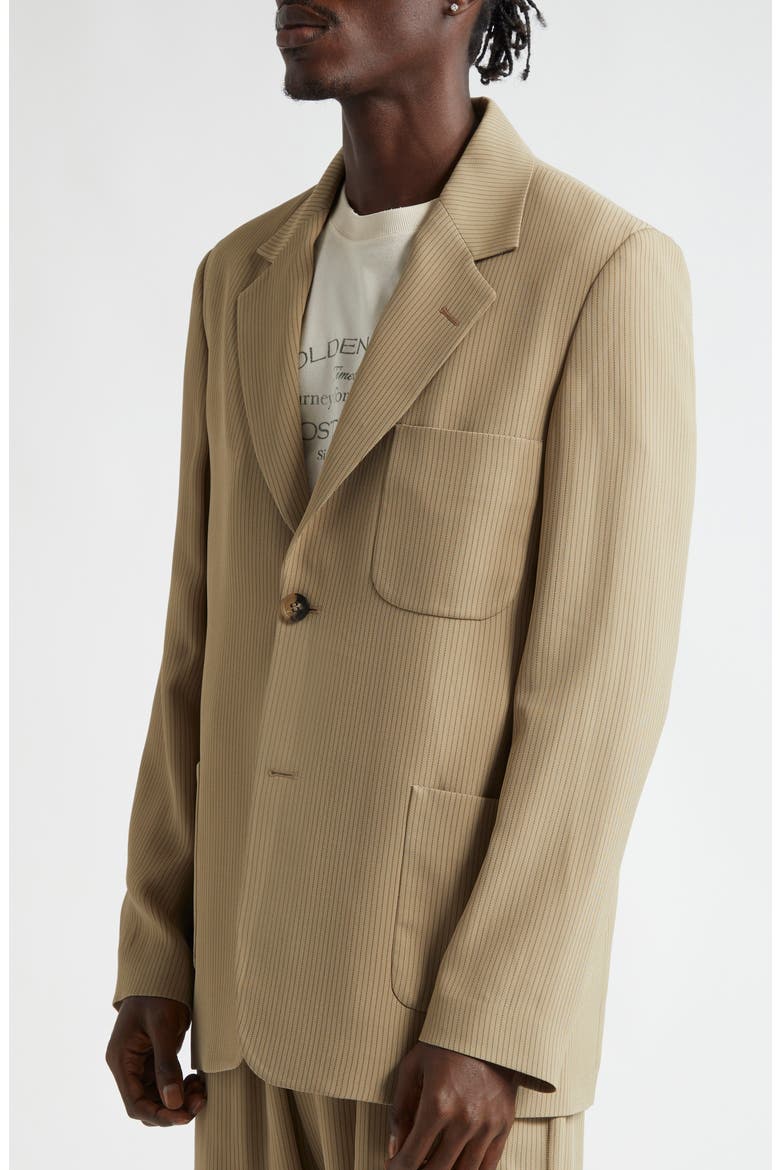 Journey Pinstripe Unstructured Sport Coat, Alternate, color, TRAVERTINE