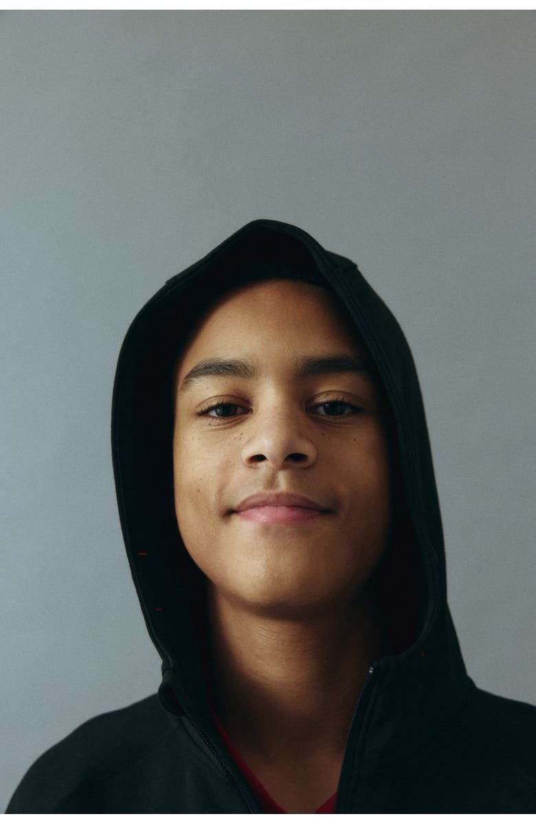 H&M Sports Zip-through Hoodie With Drymove, Alternate, color, Black