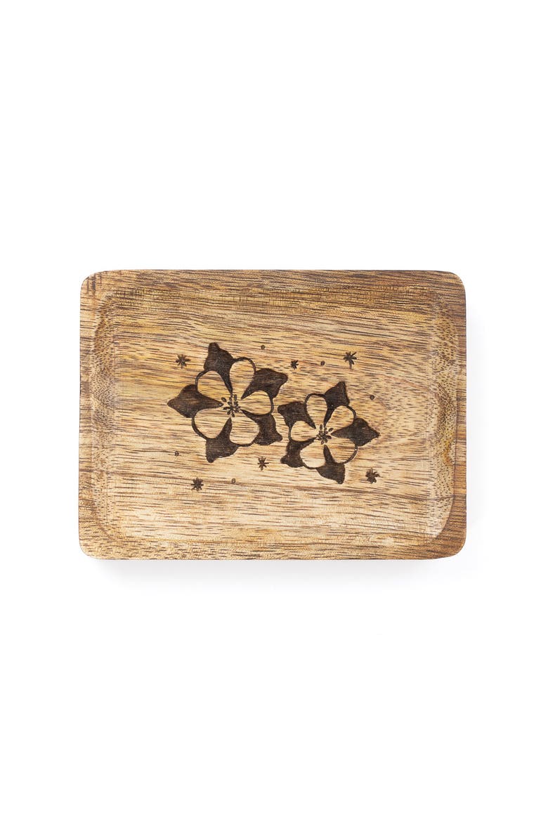 Colorado State Blue Columbine Trinket Dish, Main, color, Natural