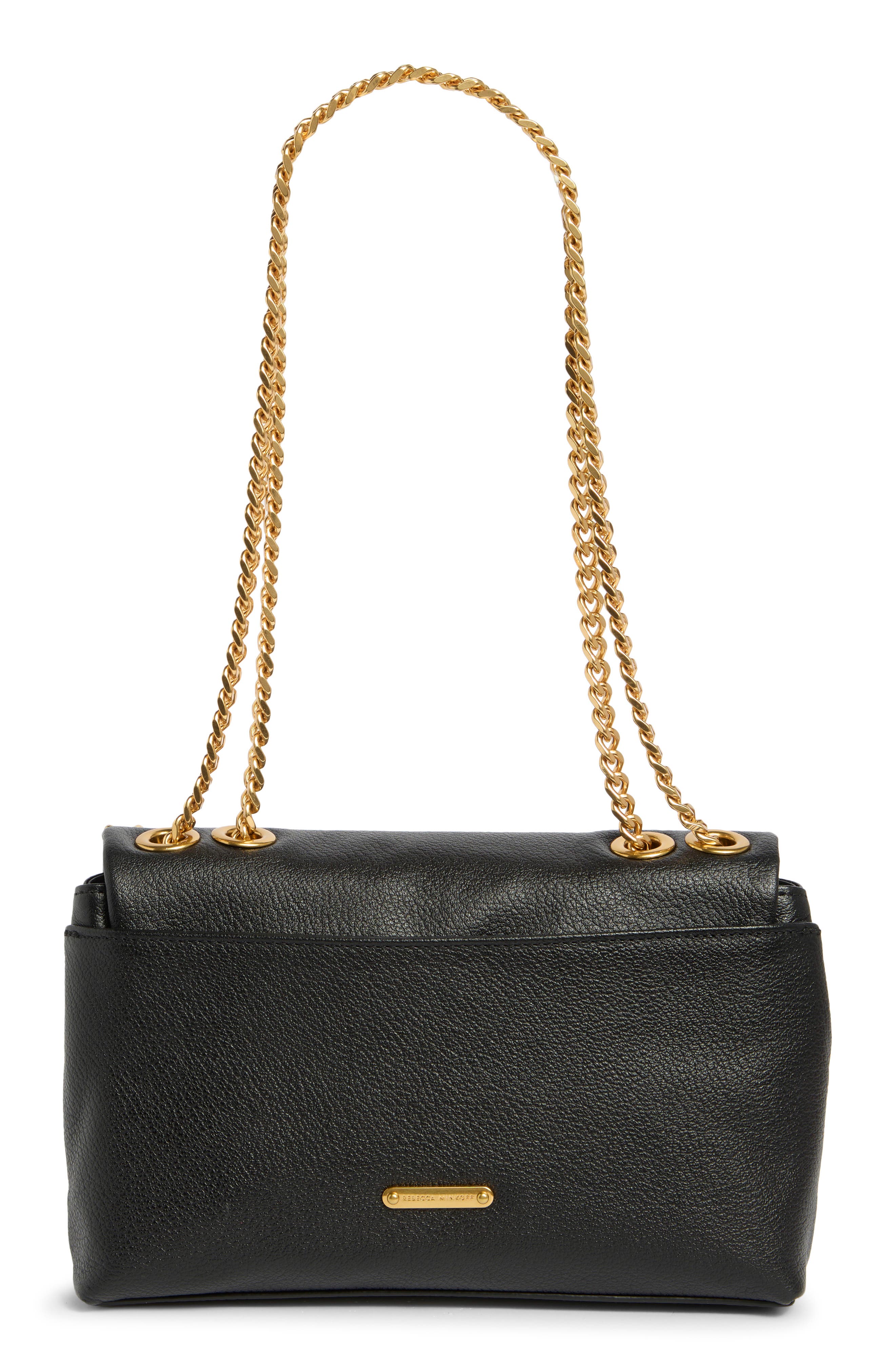 Rebecca Minkoff Edie Stud Crossbody Bag, Alternate, color, Black
