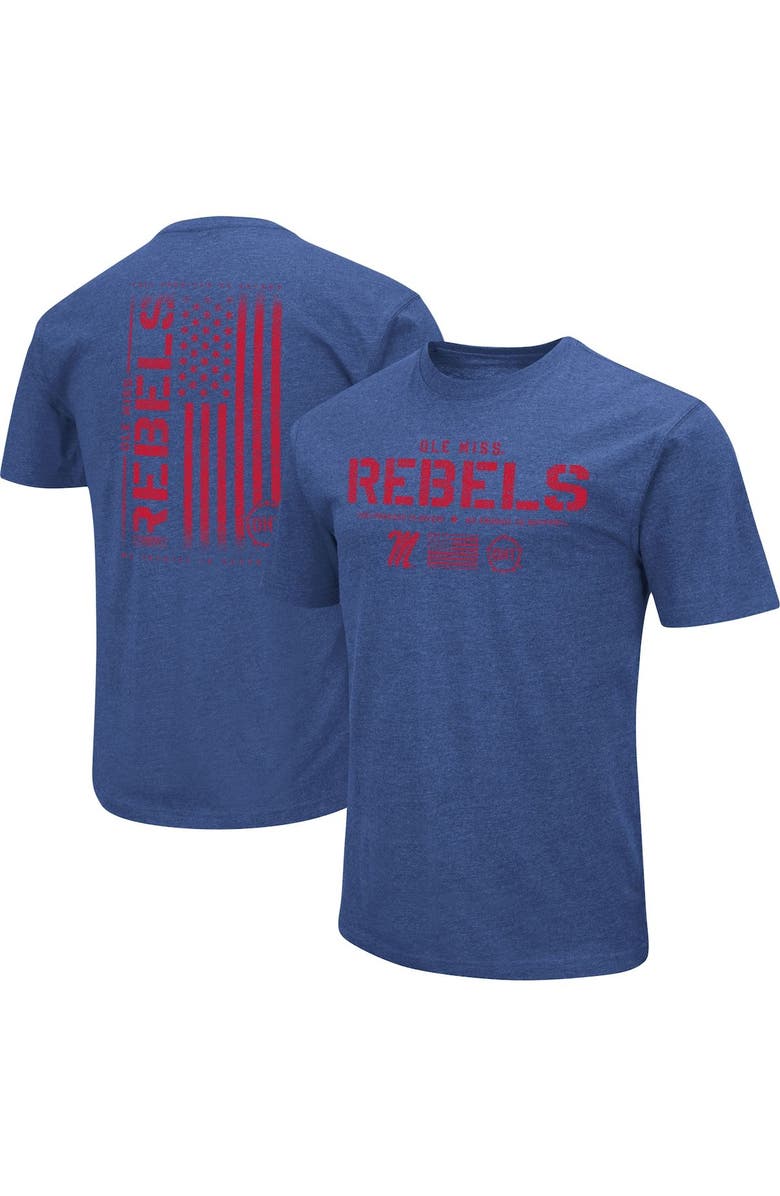 COLOSSEUM Men's Colosseum Royal Ole Miss Rebels OHT Military Appreciation Flag 2.0 T-Shirt, Main, color,