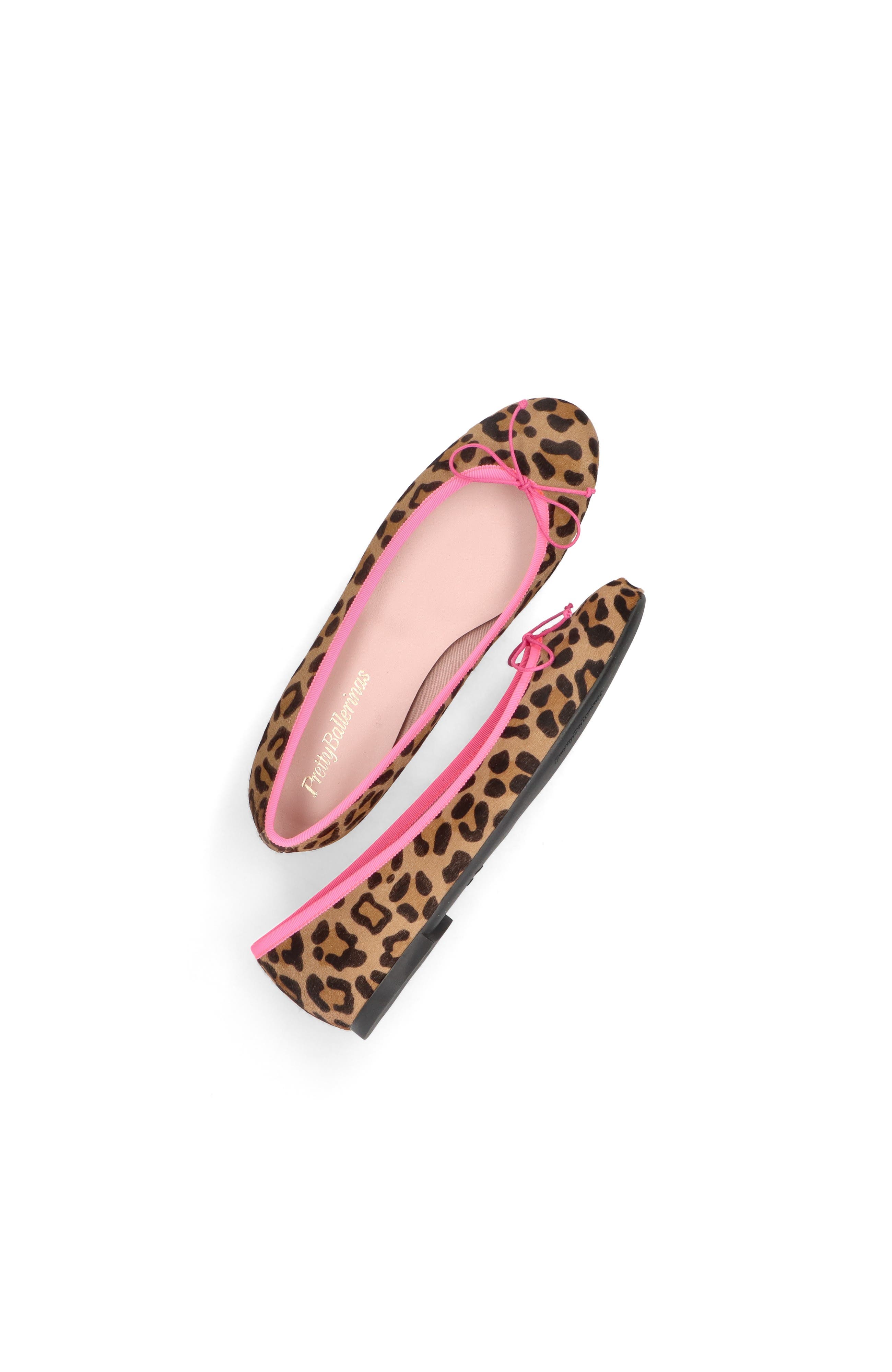 Pretty Ballerinas Round Toe Leopard Ballet Flat, Alternate, color, Black