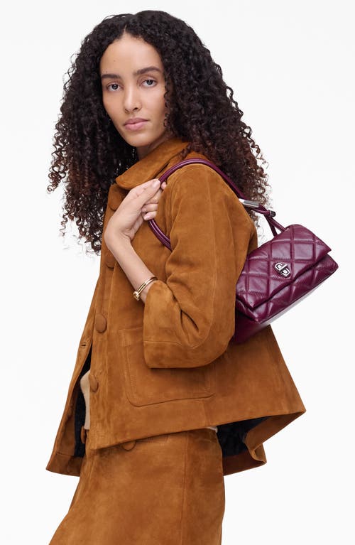 Marc Jacobs The Mini Dual Chain Diamond Quilted Leather Shoulder Bag In Purple