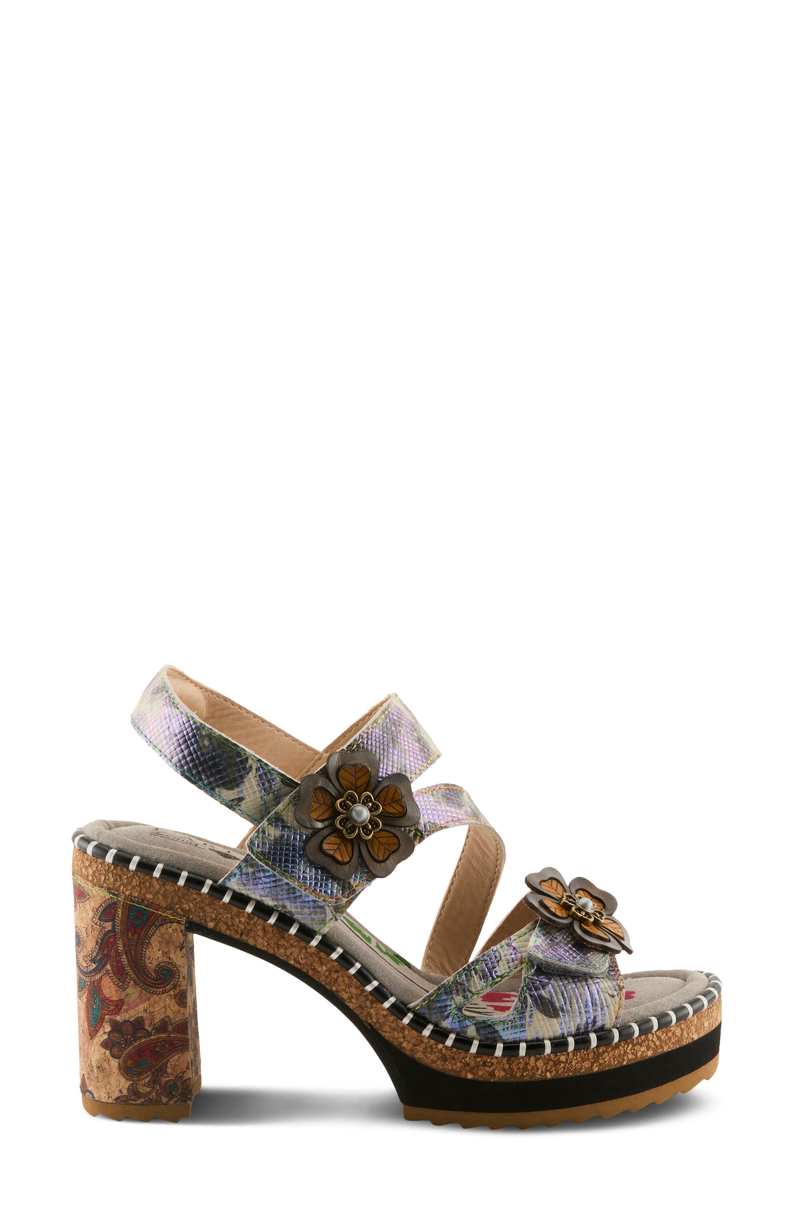 L'Artiste by Spring Step Escapartist Slingback Platform Sandal, Alternate, color, Blue Multi