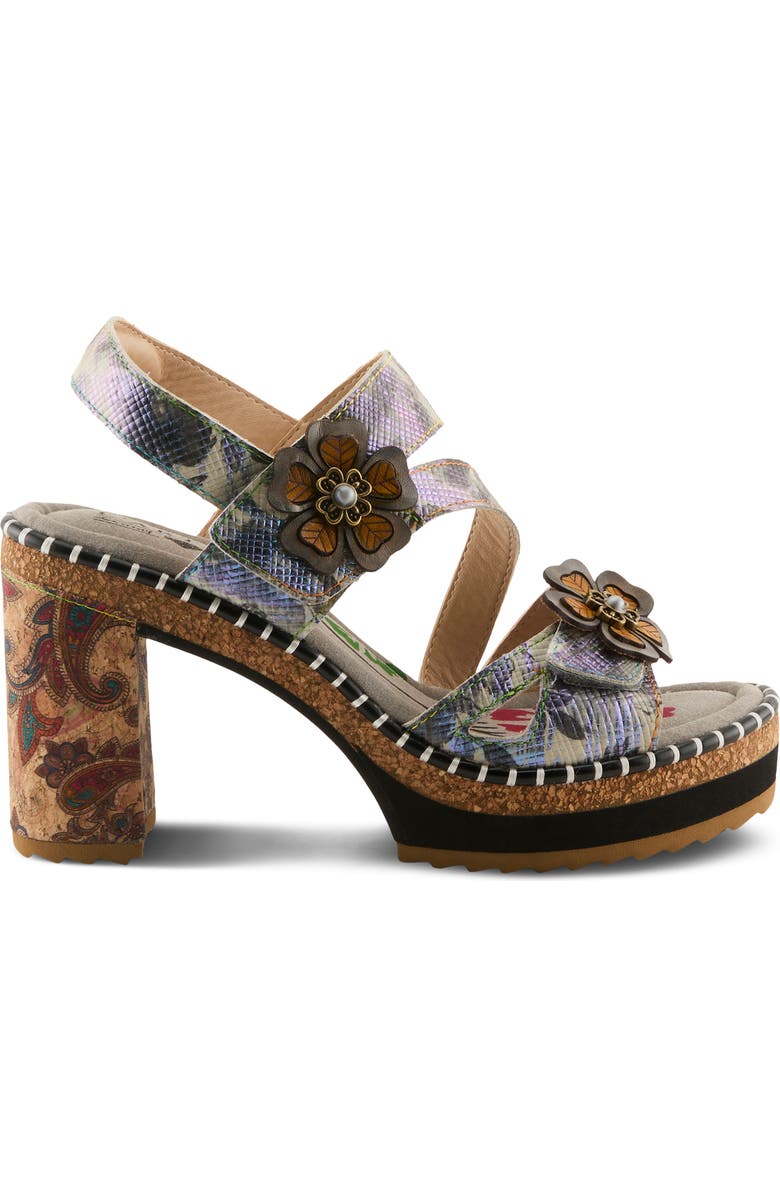 L'Artiste by Spring Step Escapartist Slingback Platform Sandal, Alternate, color, Blue Multi