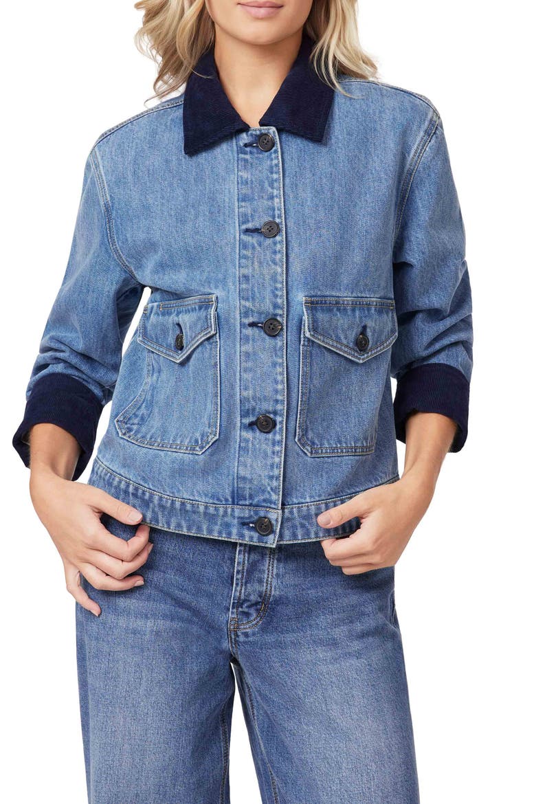 Chore Crop Denim Jacket, Main, color, FRENCH LAUNDRY