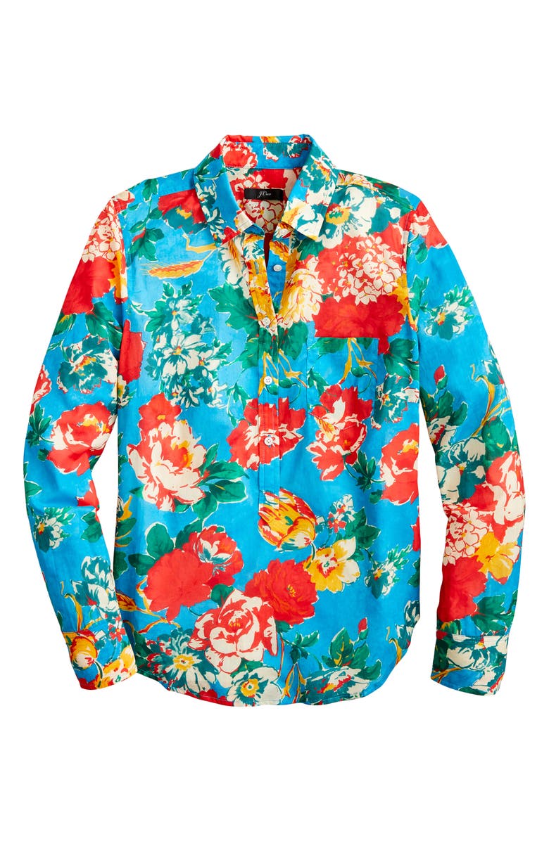 J.Crew Classic Ratti<sup>®</sup> Bahama Floral Print Popover Shirt, Alternate, color,