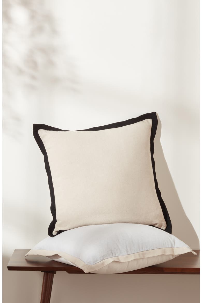 Flange Accent Pillow, Alternate, color, BEIGE OATMEAL