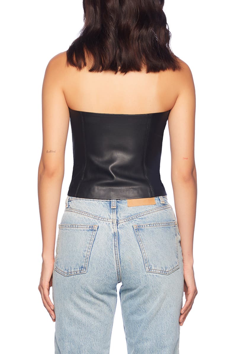 Susana Monaco Faux Leather Tube Top, Alternate, color, 