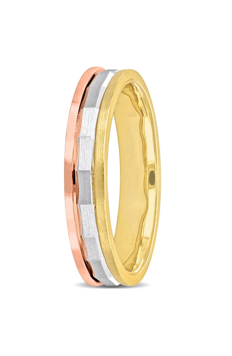 Julianna B. Hammered & Brushed Finish Band 14k 3-Tone, Alternate, color, 