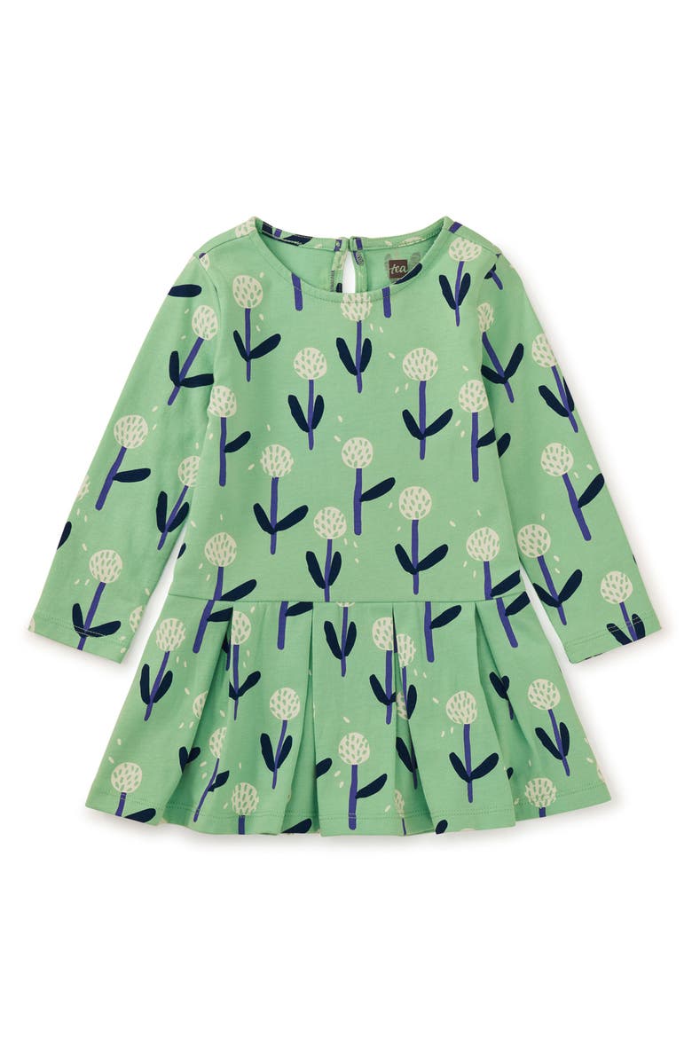 Tea Collection Long Sleeve Pleated Skater Dress, Alternate, color,