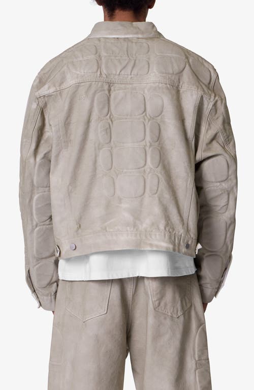 Mnml Moto Trucker Jacket In Off White