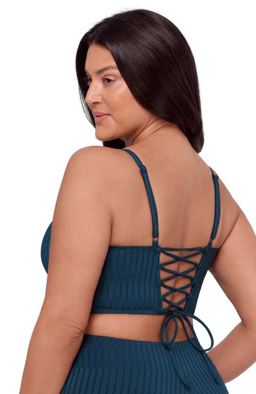 S3 Ribbed Squareneck Midkini Top In Blue