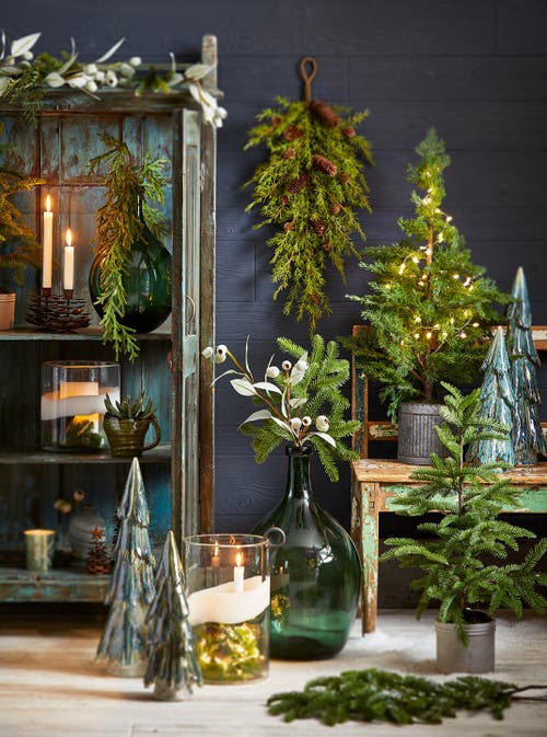 Tag Tall Pines Ceramic Holiday Decor Green Figurine For Christmas In Green