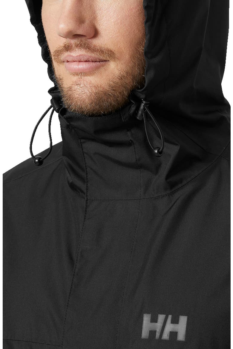 Vancouver Hooded Rain Jacket, Alternate, color, BLACK