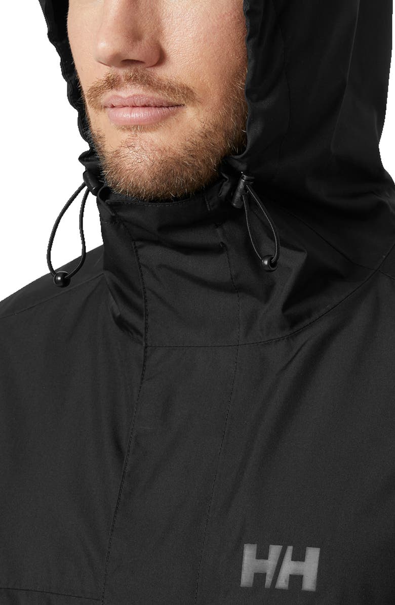 Helly Hansen Vancouver Hooded Rain Jacket, Alternate, color, Black