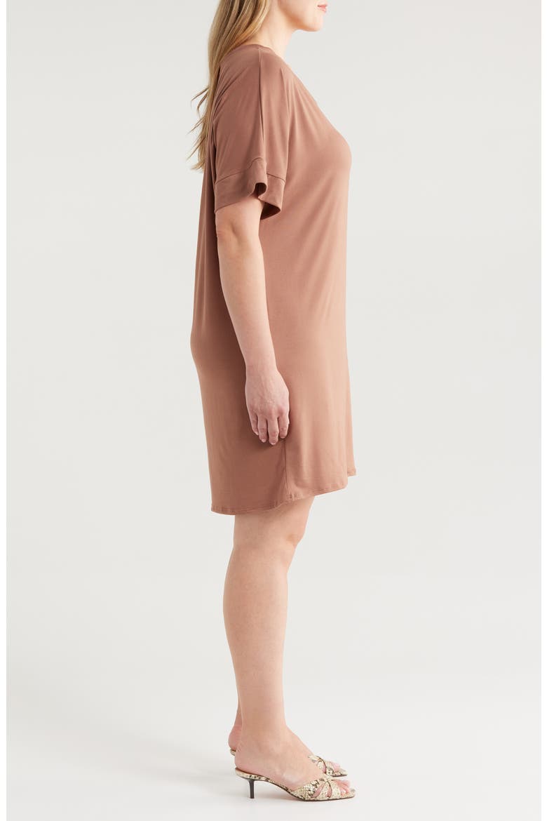 Loose Fit Jersey T-Shirt Dress, Alternate, color, MOCHA