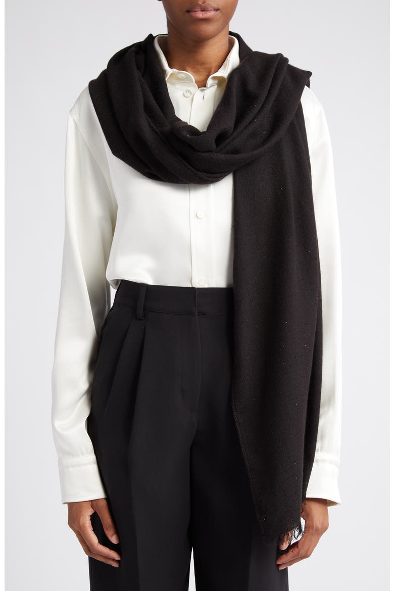 Silk & Cashmere Blend Scarf, Alternate, color, BLACK