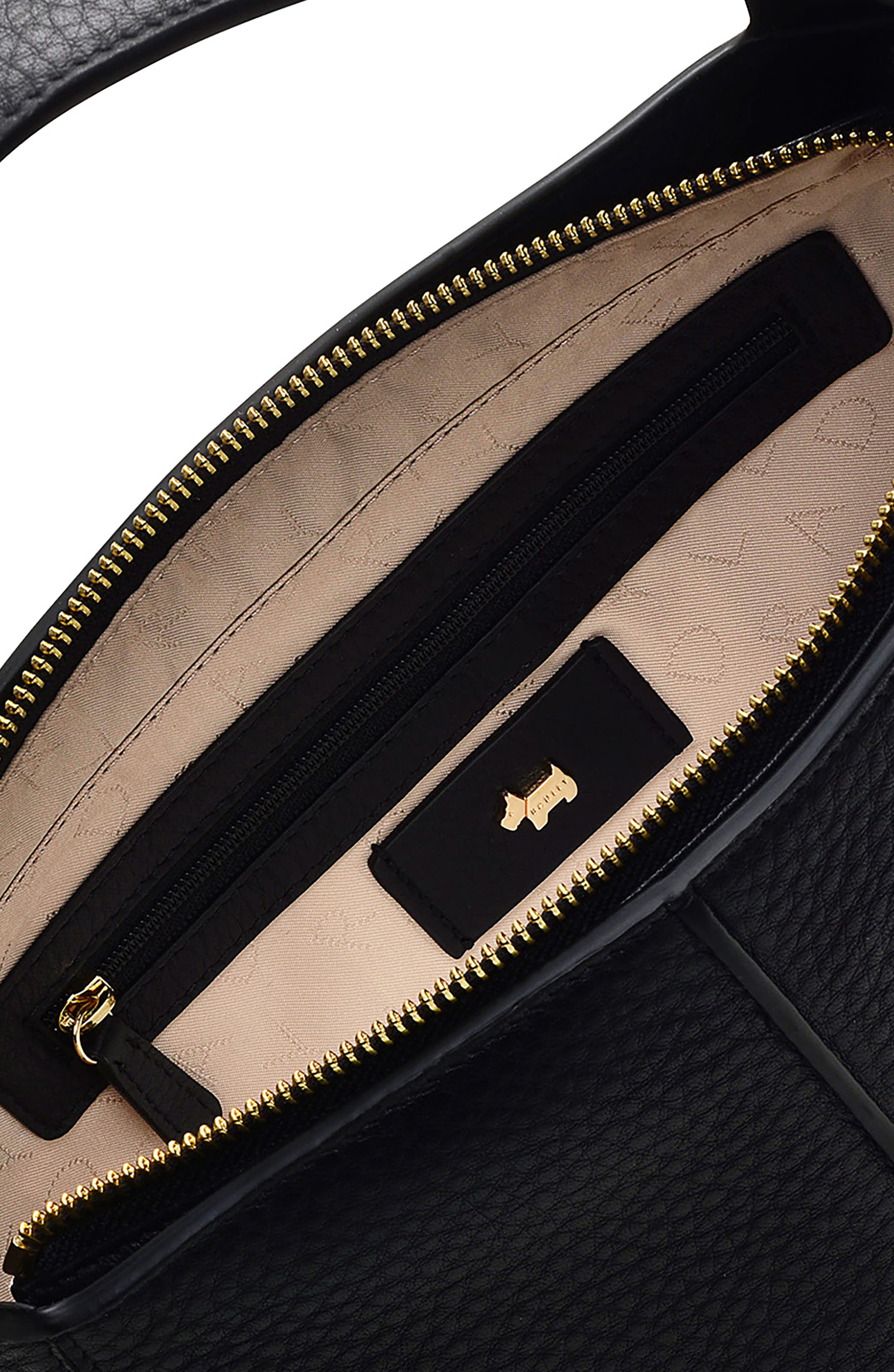 Radley Hillgate Place Medium Zip Leather Satchel, Alternate, color, Black