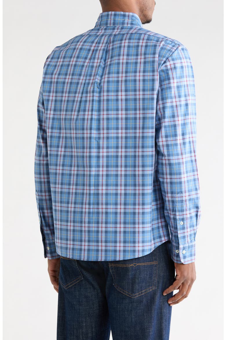 Plaid Long Sleeve Cotton Button-Down Shirt, Alternate, color, BLUE MULTI
